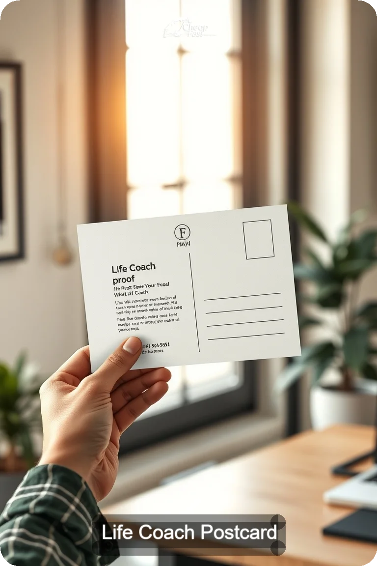 Life Coach Postcard Sample 04 · 4.5" x 11" design sample