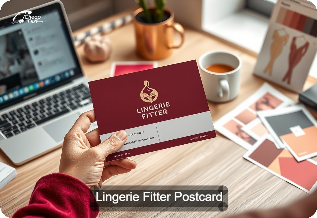 Lingerie Fitter Postcard Sample 02 · 4" x 6" design sample