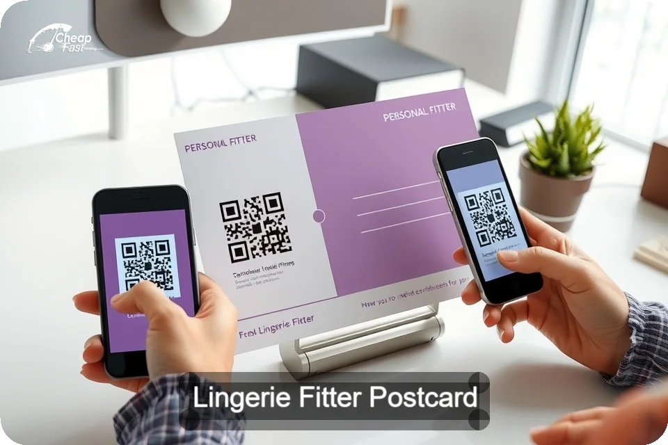 Lingerie Fitter Postcard Sample 04 · 6" x 9" design sample