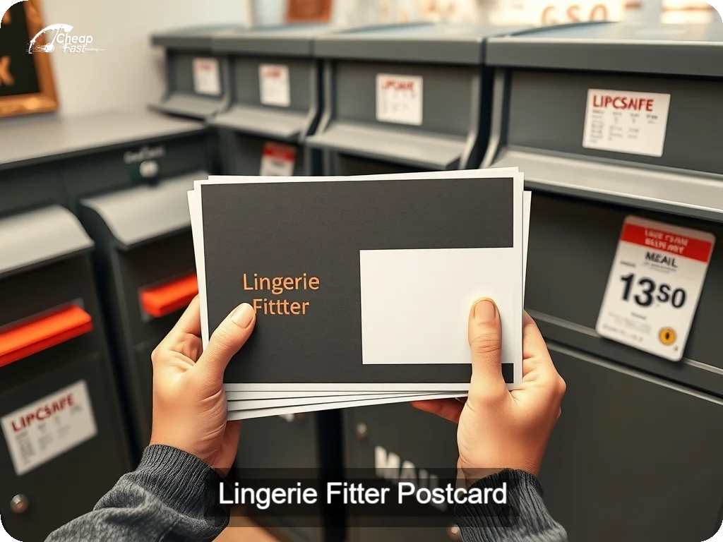 Lingerie Fitter Postcard Sample 09 · 6.5" x 9" design sample