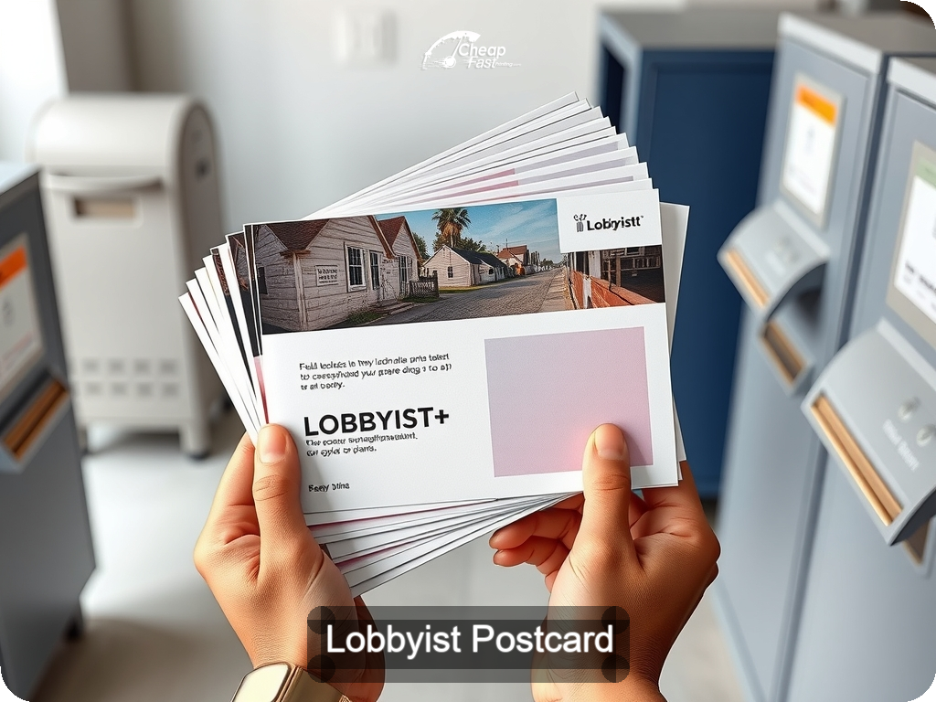 Lobbyist Postcard Sample 01 · 6.5" x 9" design sample