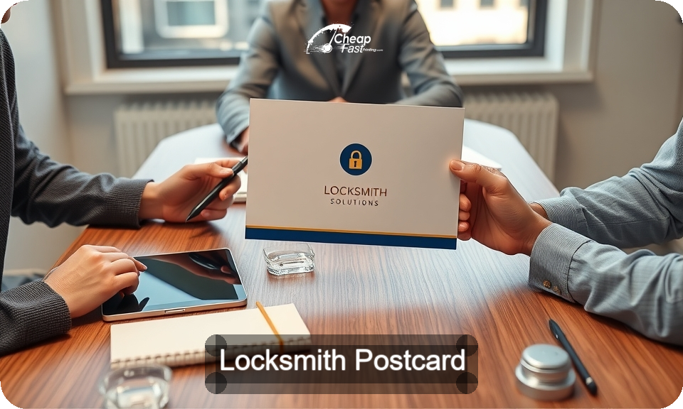 Locksmith Postcard Sample 07 · 4" x 9" design sample