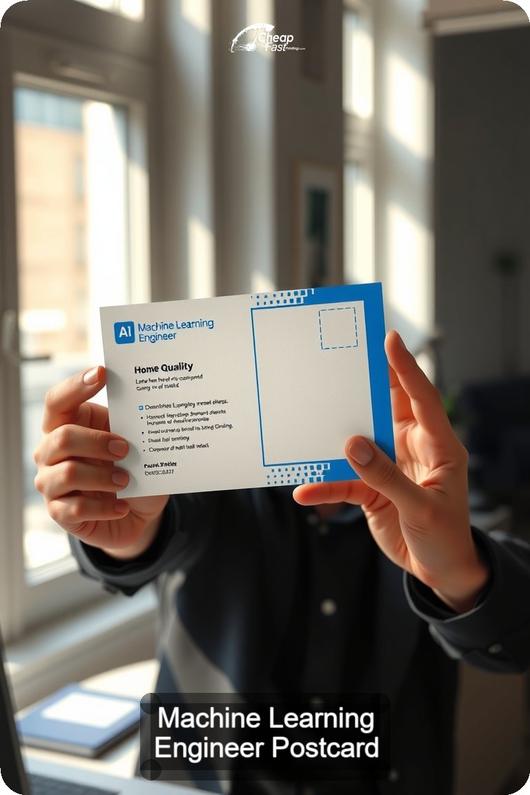 Machine Learning Engineer Postcard Sample 04 · 4.5" x 11" design sample