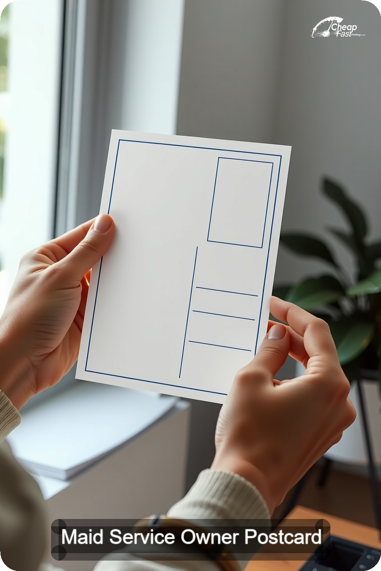 Maid Service Owner Postcard Sample 04 · 4.5" x 11" design sample