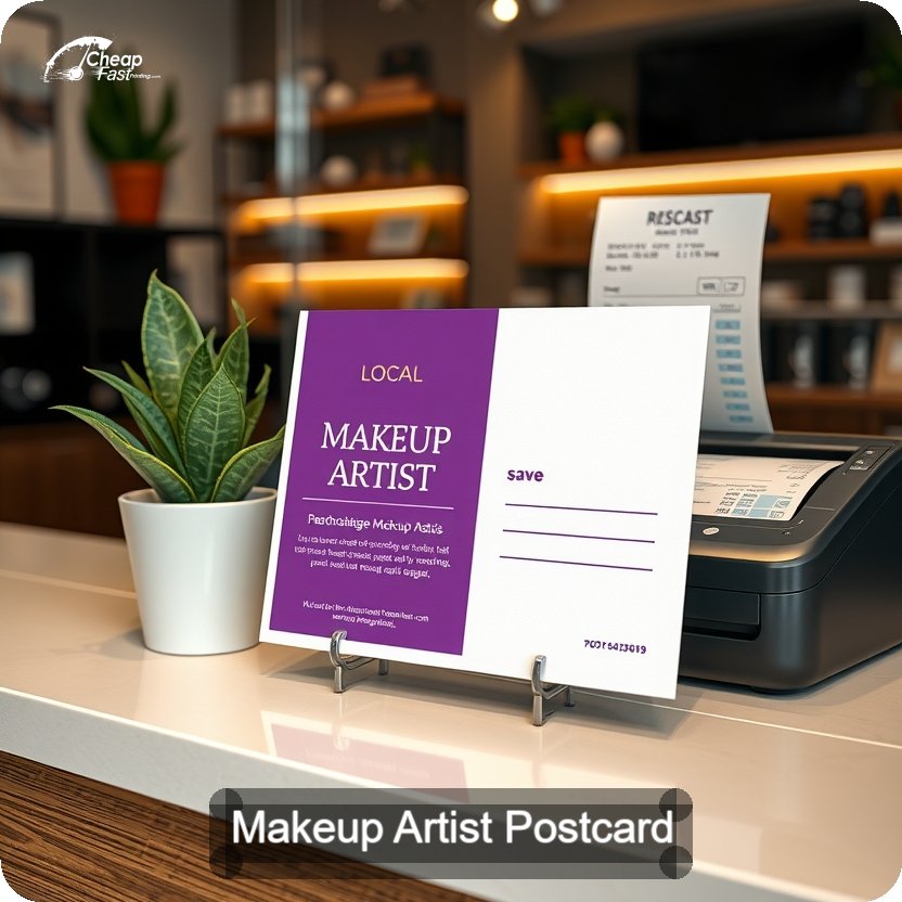 Makeup Artist Postcard Sample 06 · 5" x 5" design sample