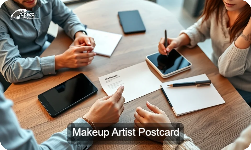 Makeup Artist Postcard Sample 08 · 4" x 9" design sample