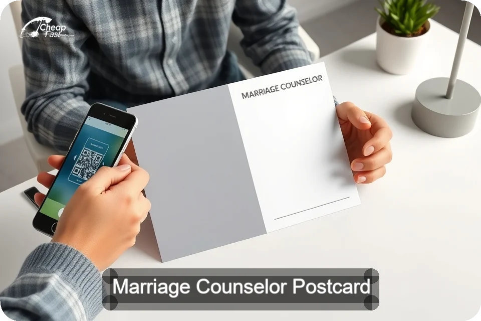 Marriage Counselor Postcard Sample 06 · 6" x 9" design sample