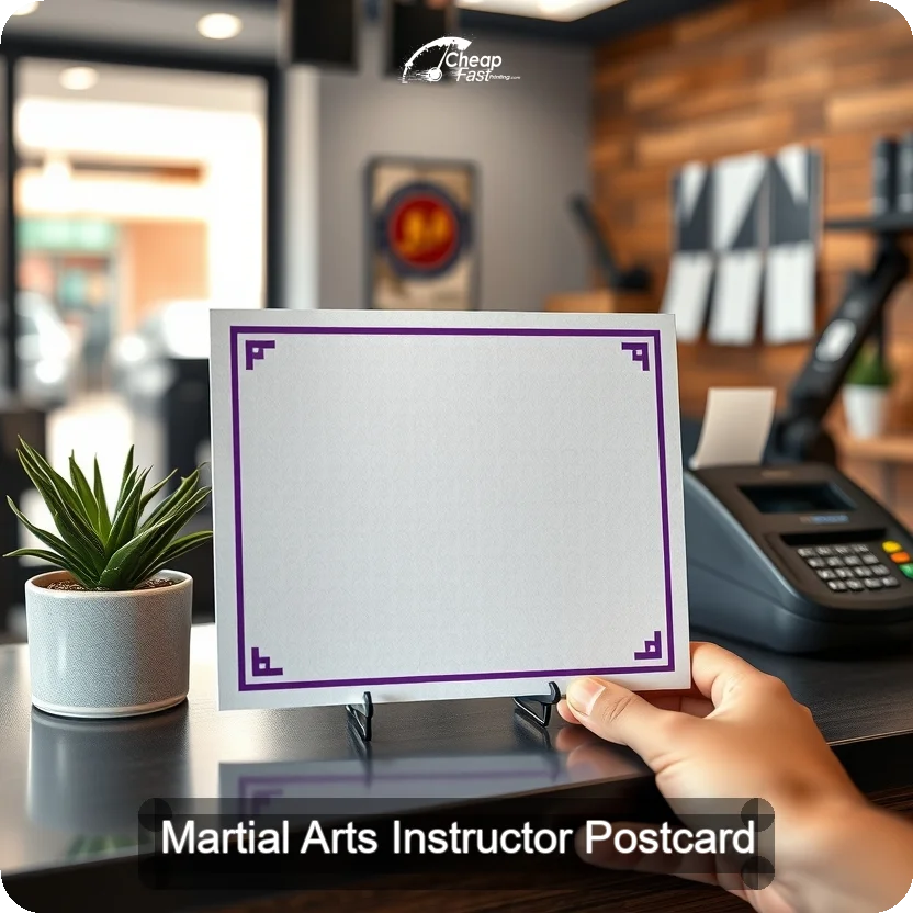 Martial Arts Instructor Postcard Sample 04 · 5" x 5" design sample