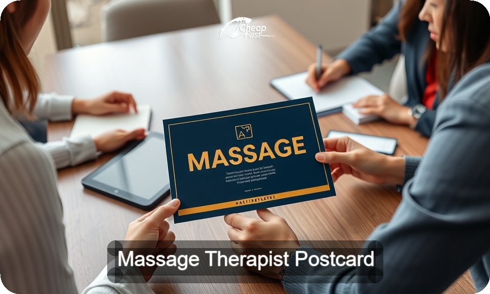 Massage Therapist Postcard Sample 06 · 4" x 9" design sample