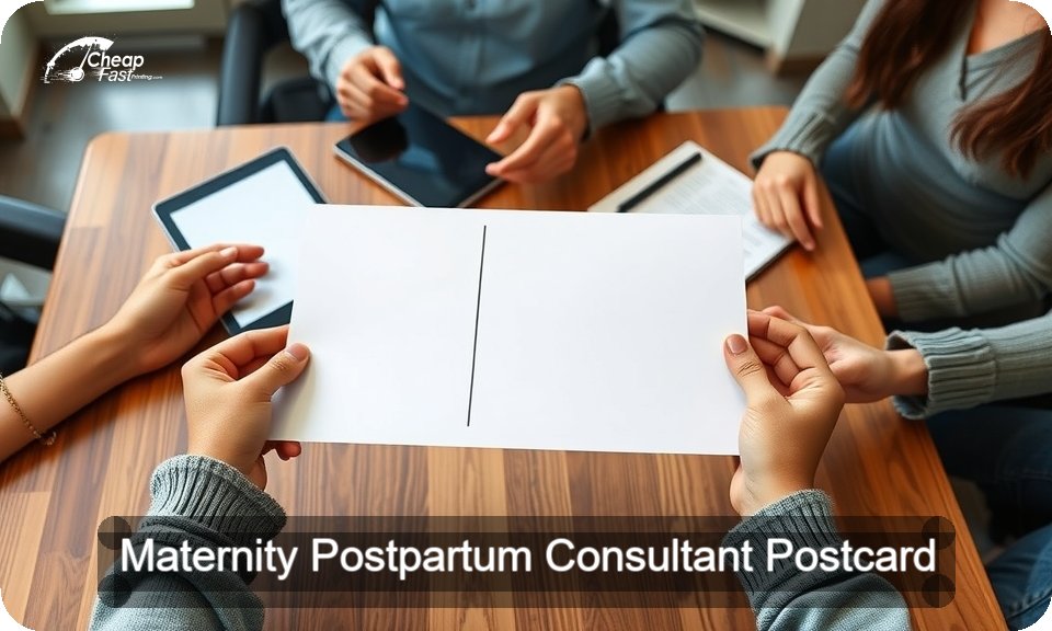 Maternity Postpartum Consultant Postcard Sample 02 · 4" x 9" design sample
