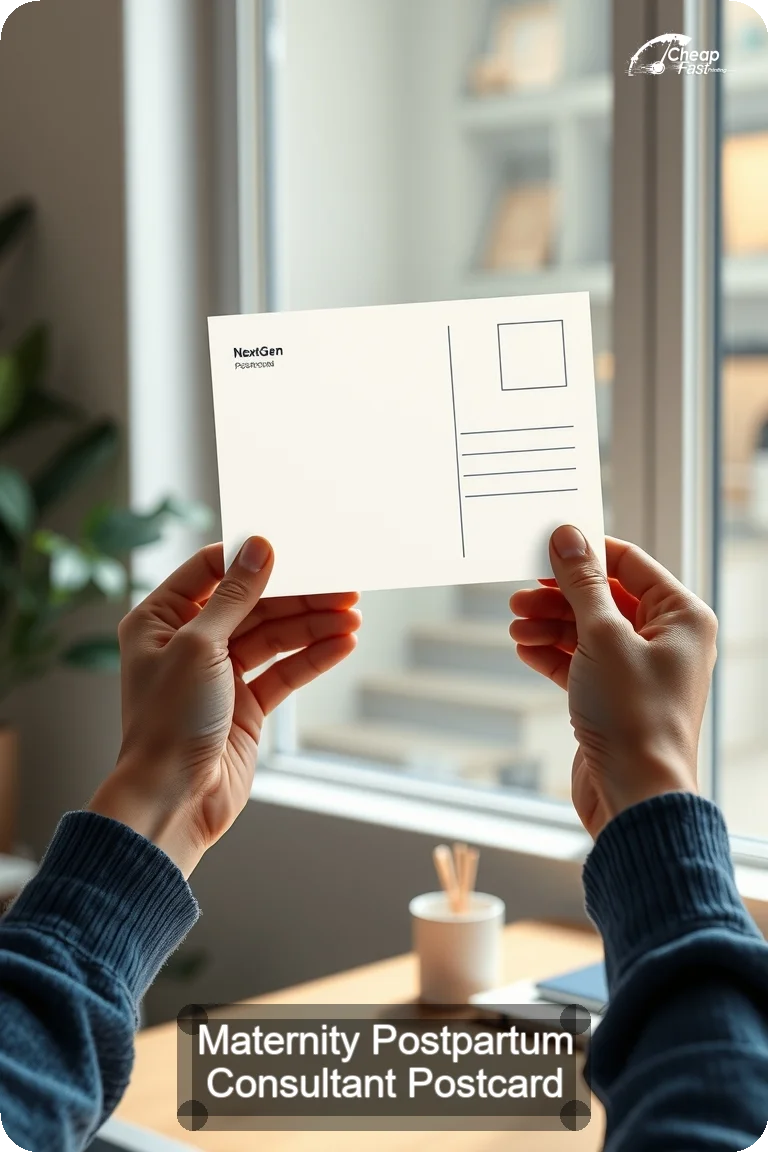 Maternity Postpartum Consultant Postcard Sample 05 · 4.5" x 11" design sample