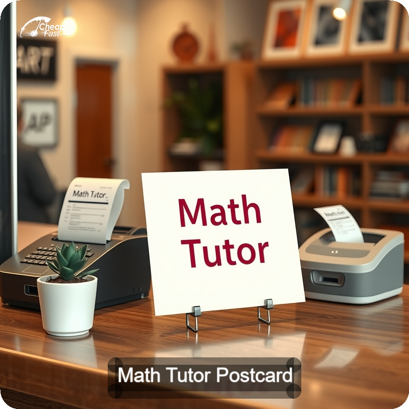 Math Tutor Postcard Sample 03 · 5" x 5" design sample