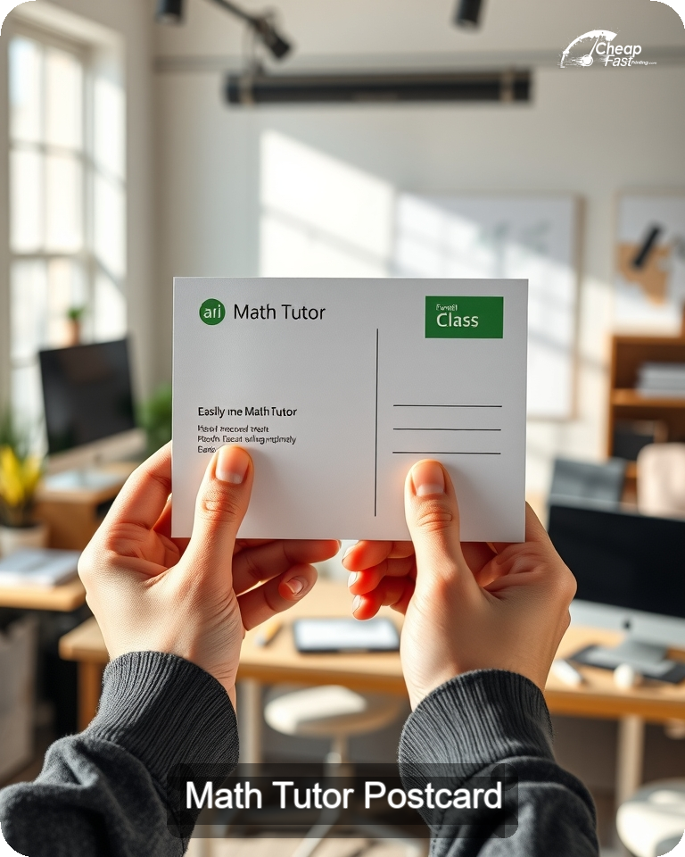 Math Tutor Postcard Sample 04 · 4.25" x 5.5" design sample
