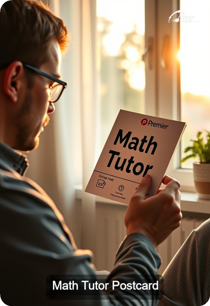 Math Tutor Postcard Sample 06 · 4.5" x 6.5" design sample