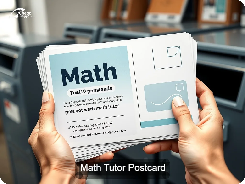 Math Tutor Postcard Sample 07 · 6.5" x 9" design sample