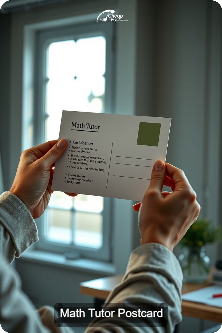 Math Tutor Postcard Sample 08 · 4.5" x 11" design sample