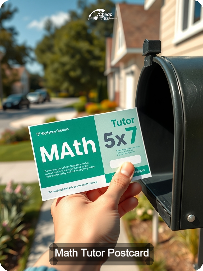 Math Tutor Postcard Sample 10 · 5" x 7" design sample