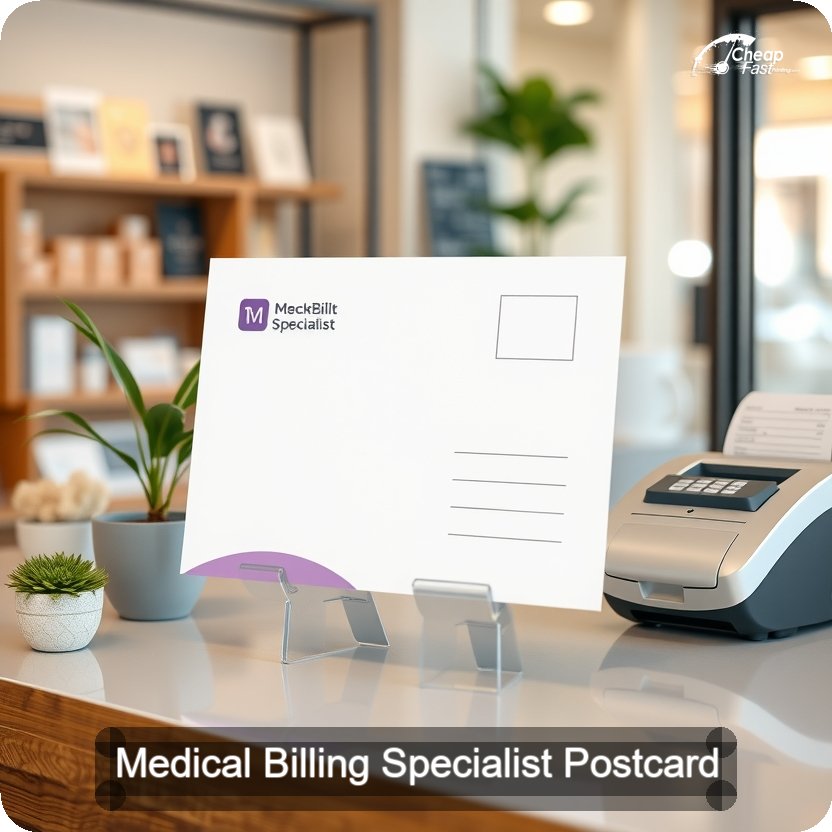 Medical Billing Specialist Postcard Sample 02 · 5" x 5" design sample