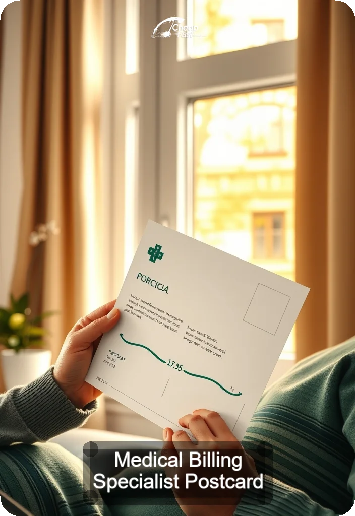 Medical Billing Specialist Postcard Sample 05 · 4.5" x 6.5" design sample