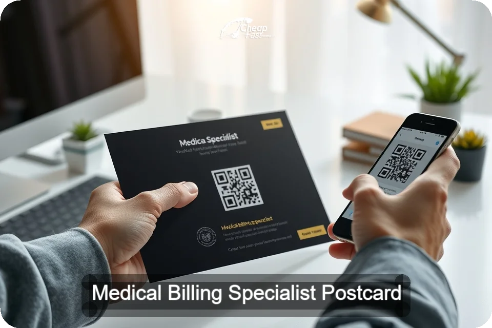 Medical Billing Specialist Postcard Sample 10 · 6" x 9" design sample