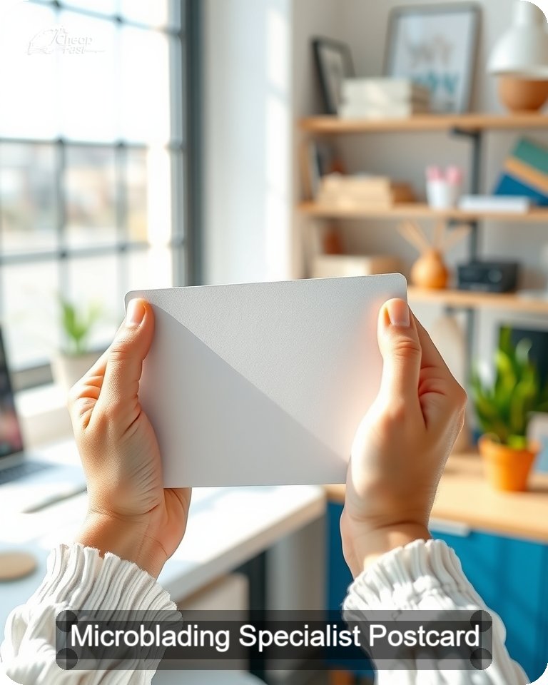 Microblading Specialist Postcard Sample 01 · 4.25" x 5.5" design sample