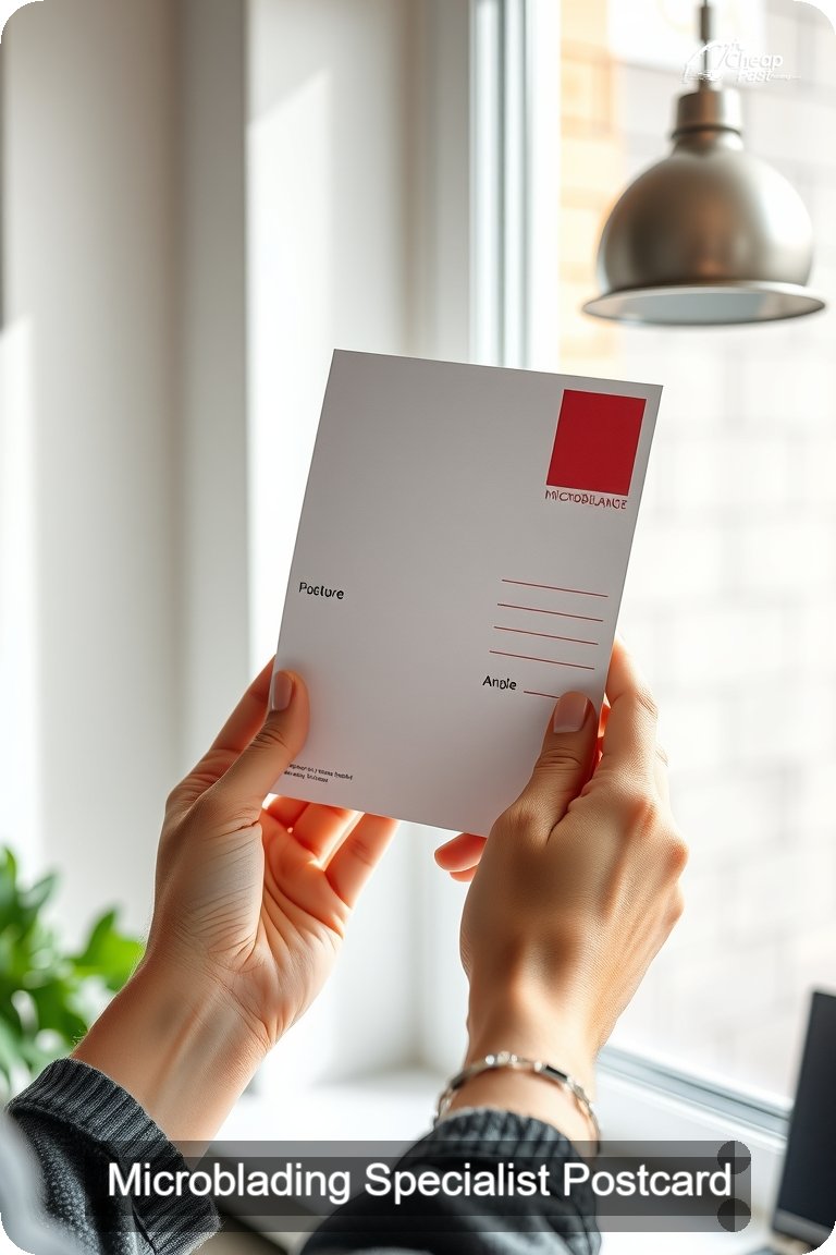 Microblading Specialist Postcard Sample 05 · 4.5" x 11" design sample