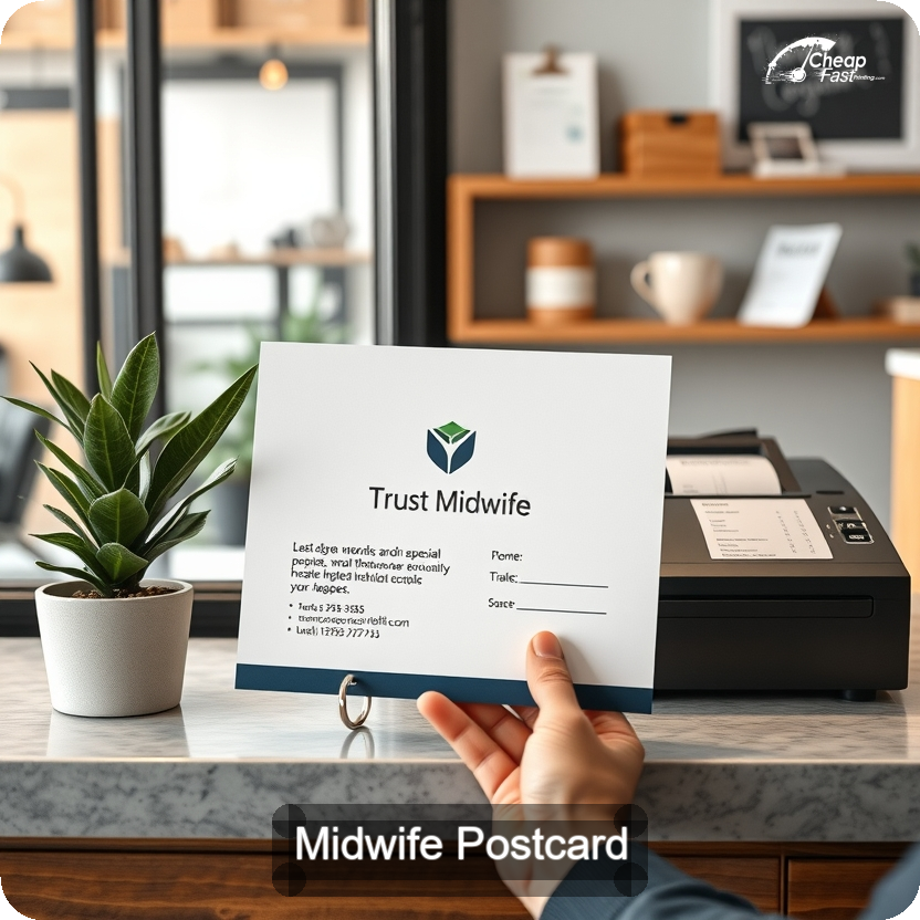 Midwife Postcard Sample 01 · 5" x 5" design sample