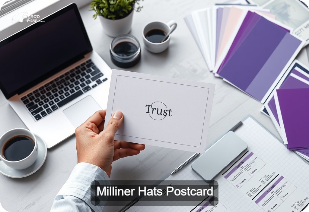 Milliner Hats Postcard Sample 03 · 4" x 6" design sample