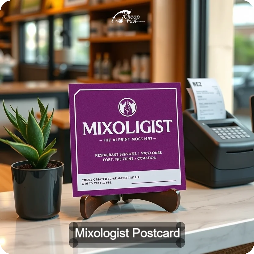 Mixologist Postcard Sample 01 · 5" x 5" design sample