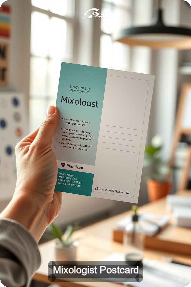 Mixologist Postcard Sample 06 · 4.5" x 11" design sample