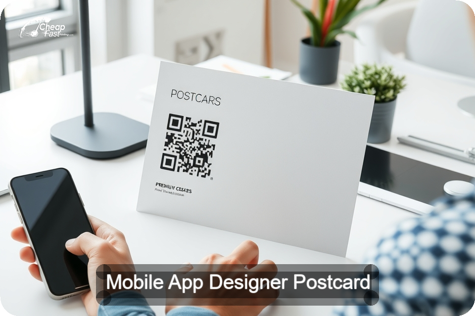 Mobile App Designer Postcard Sample 01 · 6" x 9" design sample