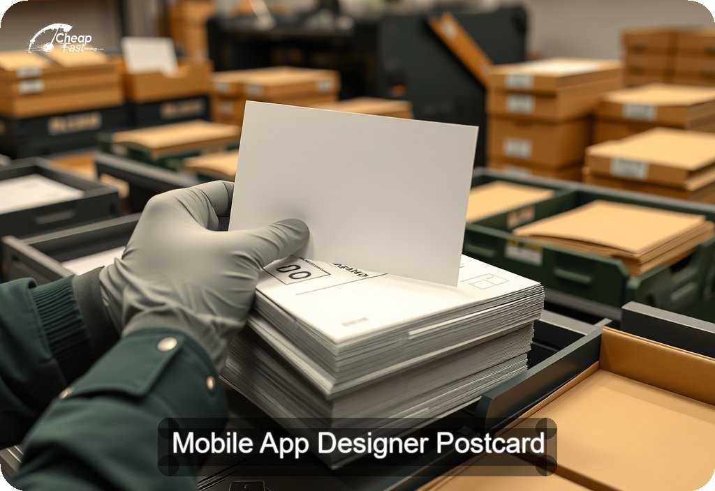 Mobile App Designer Postcard Sample 02 · 6" x 11" design sample