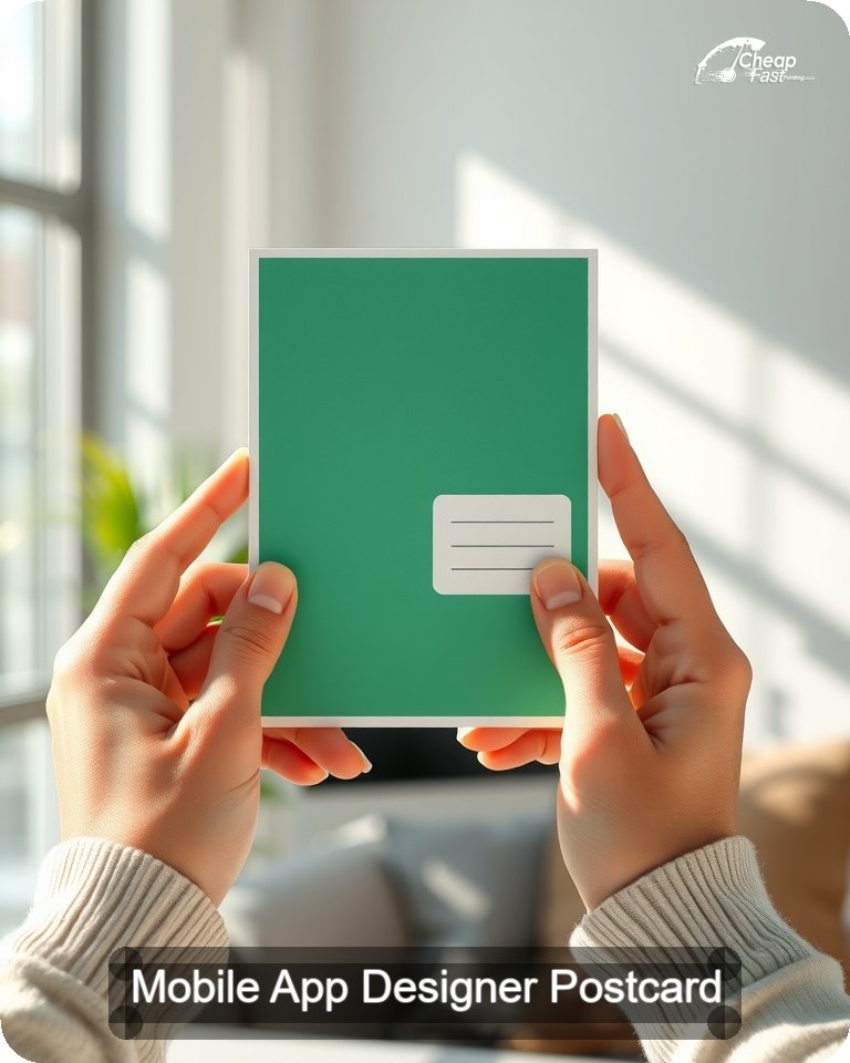 Mobile App Designer Postcard Sample 04 · 4.25" x 5.5" design sample