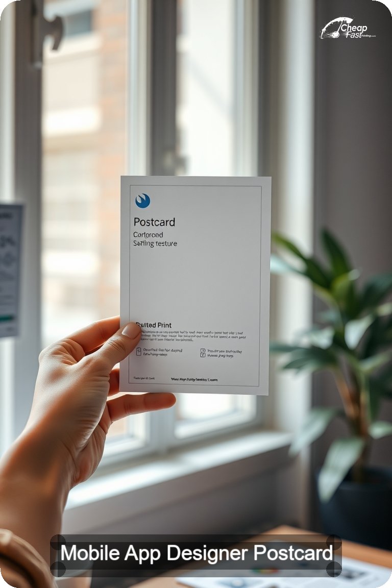 Mobile App Designer Postcard Sample 08 · 4.5" x 11" design sample