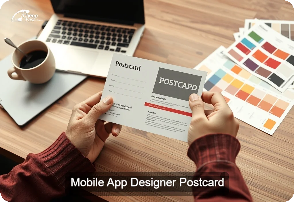Mobile App Designer Postcard Sample 09 · 4" x 6" design sample