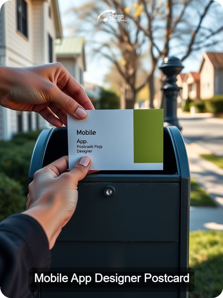 Mobile App Designer Postcard Sample 10 · 5" x 7" design sample