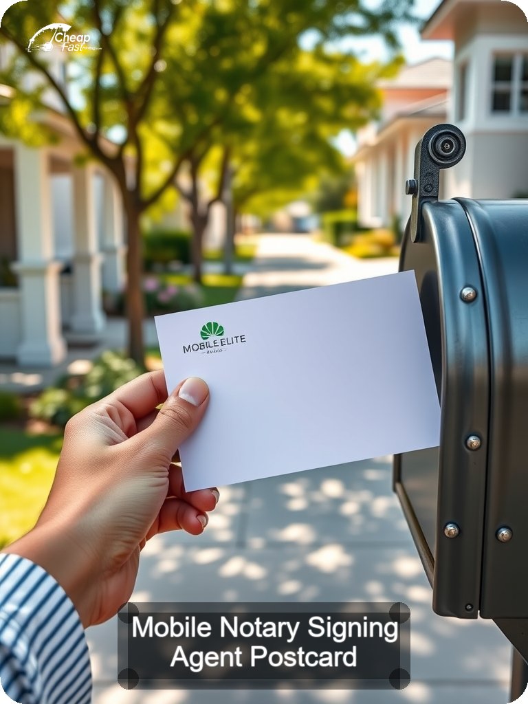 Mobile Notary Signing Agent Postcard Sample 09 · 5" x 7" design sample