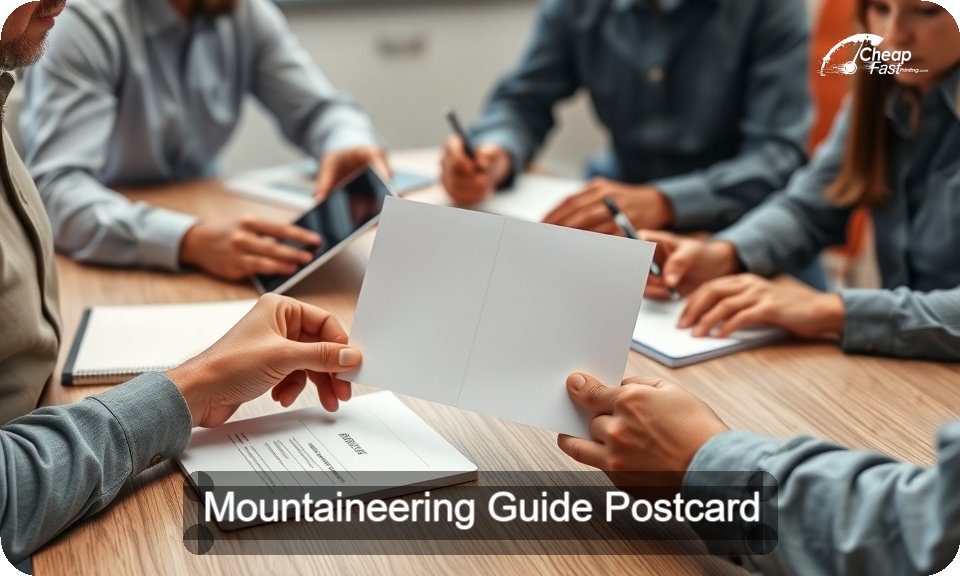 Mountaineering Guide Postcard Sample 03 · 4" x 9" design sample