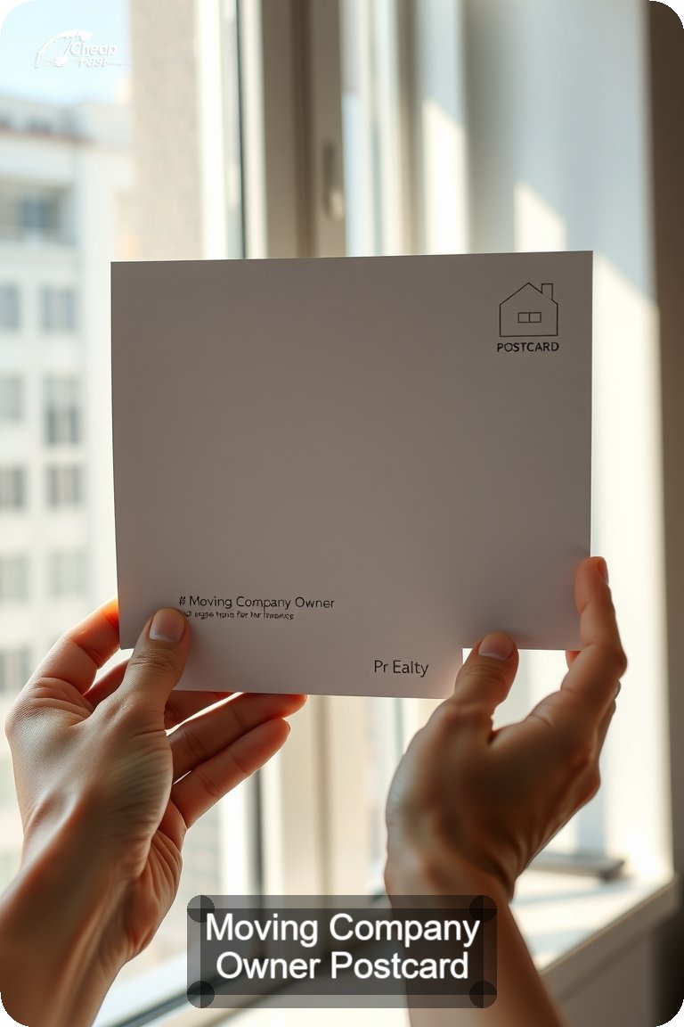 Moving Company Owner Postcard Sample 02 · 4.5" x 11" design sample