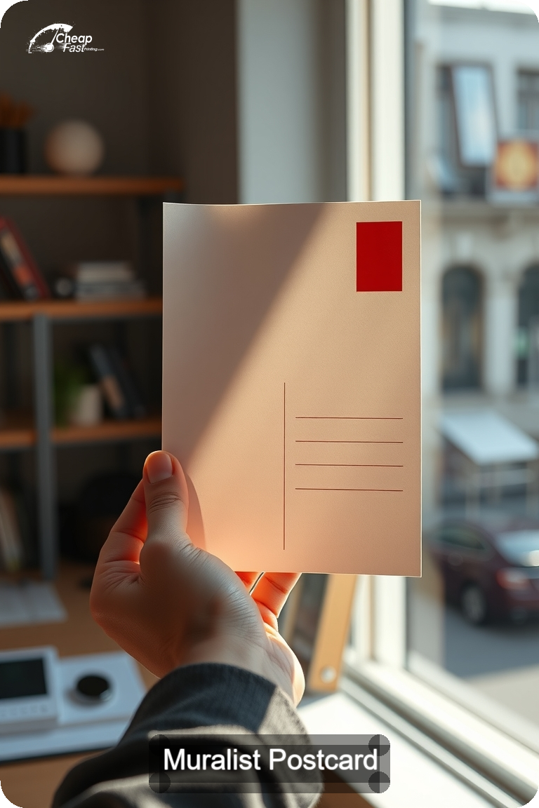 Muralist Postcard Sample 02 · 4.5" x 11" design sample