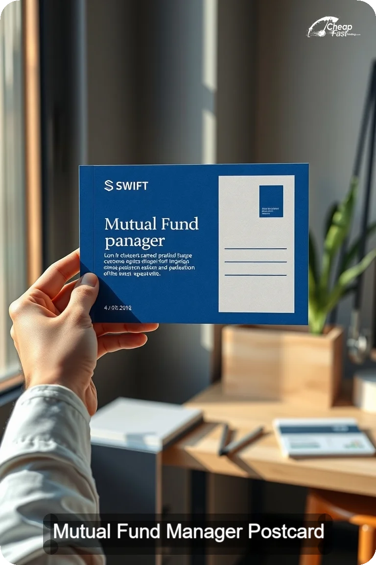 Mutual Fund Manager Postcard Sample 08 · 4.5" x 11" design sample