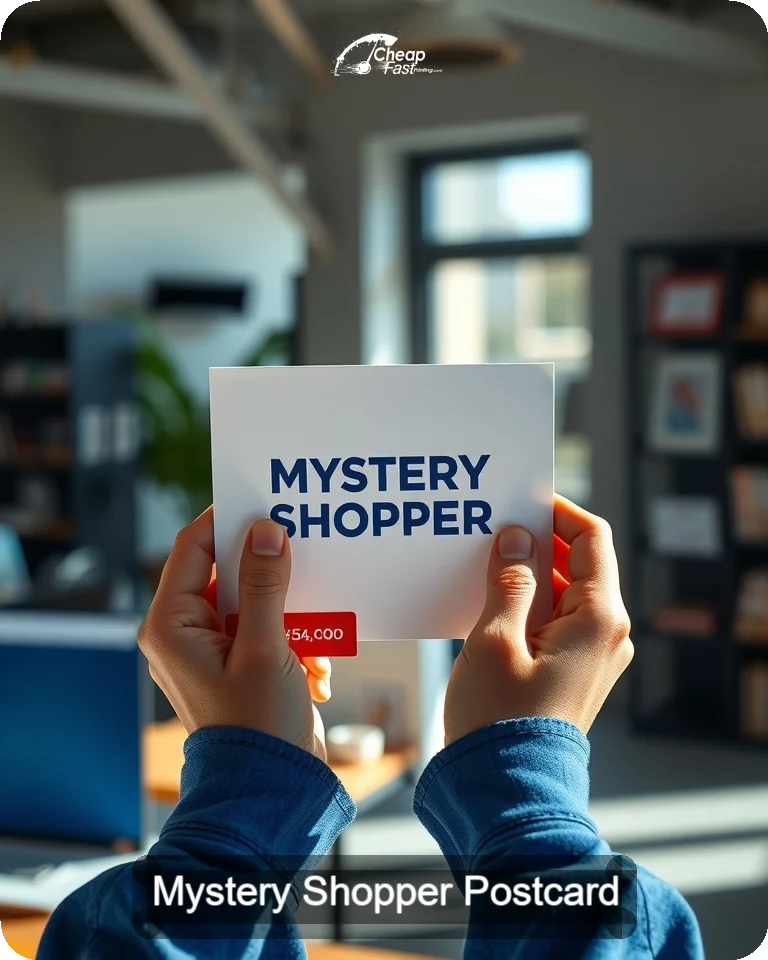 Mystery Shopper Postcard Sample 05 · 4.25" x 5.5" design sample