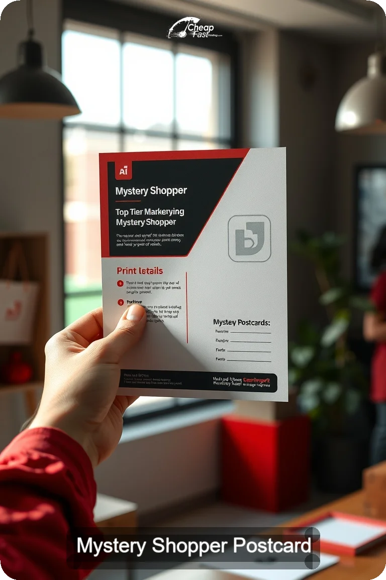 Mystery Shopper Postcard Sample 09 · 4.5" x 11" design sample