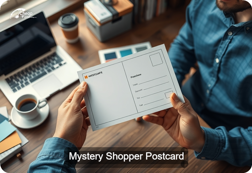 Mystery Shopper Postcard Sample 10 · 4" x 6" design sample
