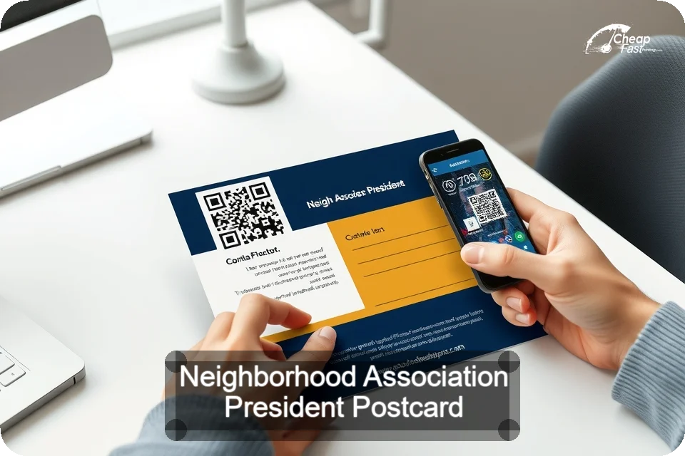 Neighborhood Association President Postcard Sample 02 · 6" x 9" design sample