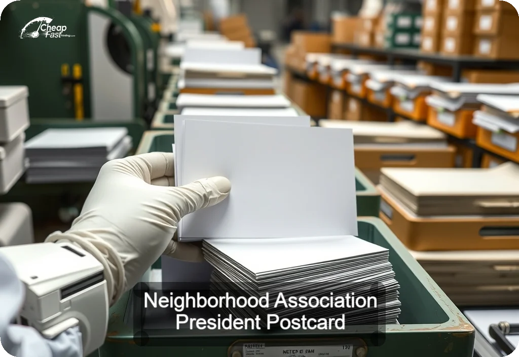 Neighborhood Association President Postcard Sample 03 · 6" x 11" design sample