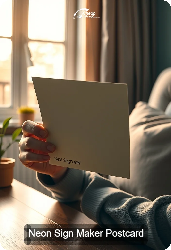 Neon Sign Maker Postcard Sample 01 · 4.5" x 6.5" design sample