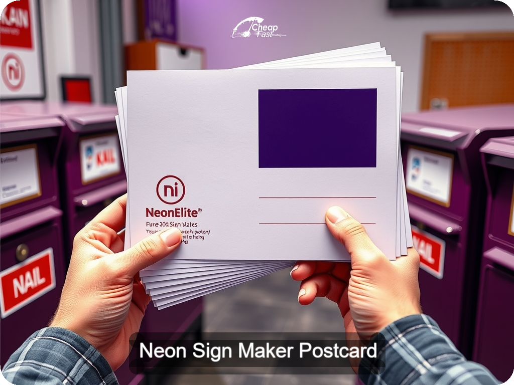 Neon Sign Maker Postcard Sample 02 · 6.5" x 9" design sample