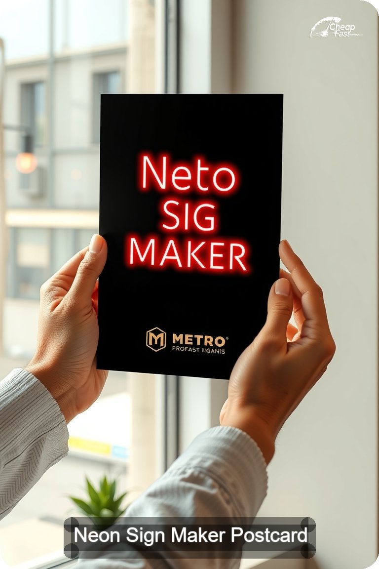 Neon Sign Maker Postcard Sample 03 · 4.5" x 11" design sample