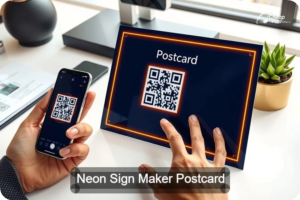 Neon Sign Maker Postcard Sample 06 · 6" x 9" design sample